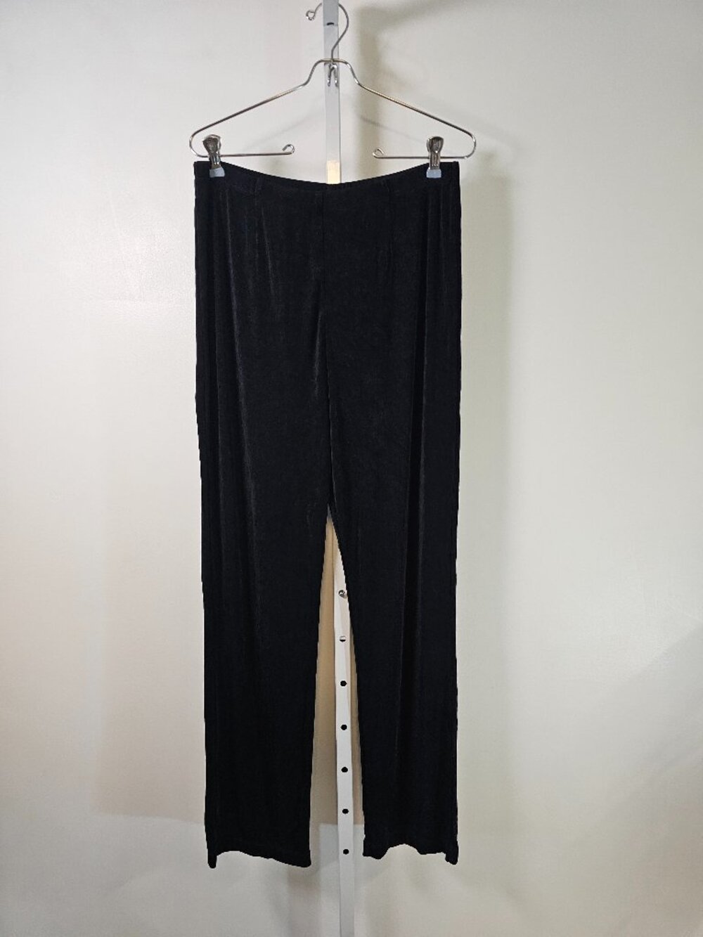Chico's Travelers Pants Black Slinky Knit Minimalist Goth 2 Tall (L/12 Tall)